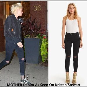 Mother The Looker Ankle Fray Guilty As Sin Jeans in Black